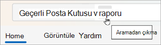 Arama sonuçlarını temizlemek için Geri'yi seçin.