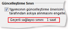 RSS Akışını güncelleştirme sınırı ayarı