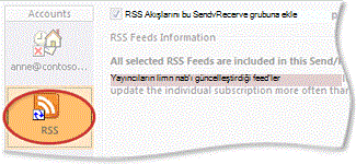 Gönderme/Alma grubunda RSS