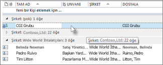 Kişi grubunu çift tıklatın