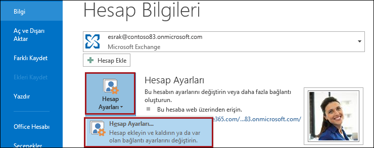 Outlook’ta hesap ayarları