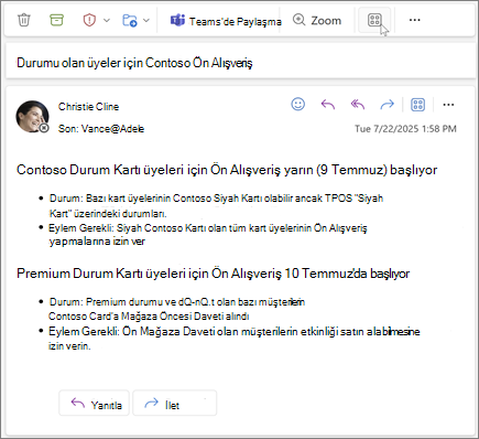 Şeritte Diğer uygulamalar simgesi seçilidir.