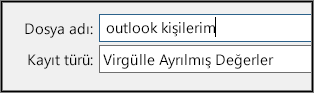 Kişiler dosyanıza bir ad verin.