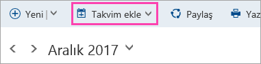 Takvim ekle düğmesinin ekran görüntüsü