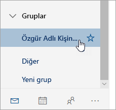 Gezinti bölmesindeki bir grubun ekran görüntüsü