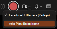 Arka planı bulanıklaştır düğmesi