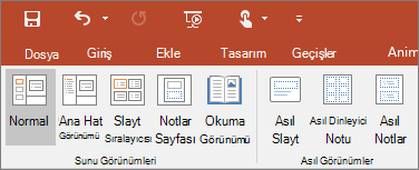 PowerPoint’te Görünüm menüsünü gösterir