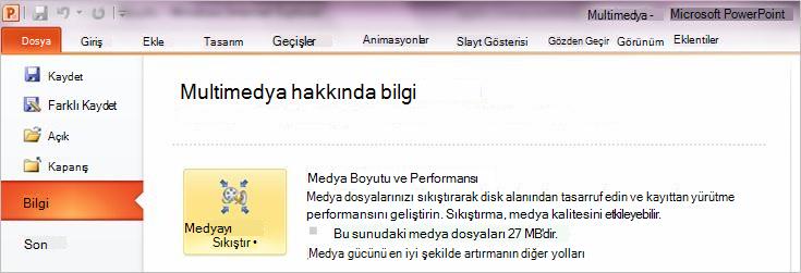 Medyayı Sıkıştır’a tıklayın