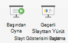 Slayt gösterinizi baştan veya geçerli slayttan itibaren oynatın.