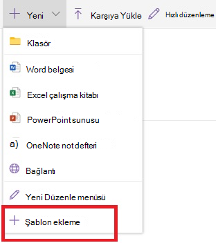 Şablon Ekle