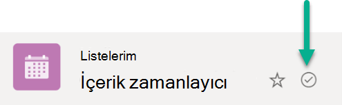 Bu simge, listenin bulut depolama ile Windows cihazı arasında eşitlenmiş olduğunu gösterir.
