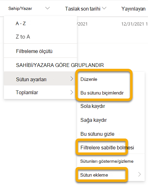 Çevrimdışı çalışırken, kullanılamayan seçenekler gri görünür. Bu seçenekler İnternet'e bağlandığınızda geri yüklenecektir.