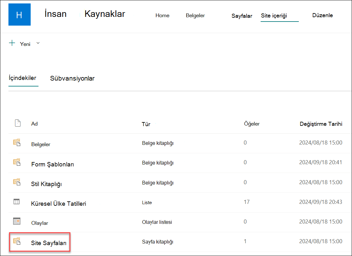 site sayfalarının ekran görüntüsü