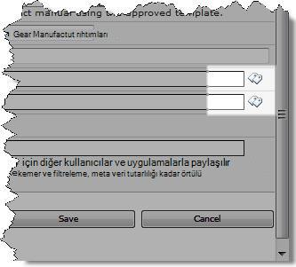 Özellikleri Düzenle iletişim kutusundaki Etiketler simgeleri