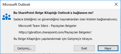 SharePoint Belge Kitaplığına bağlanma