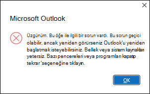 Outlook hatası: altmış e-postayı açma