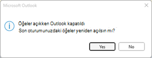 Outlook son oturum hatası