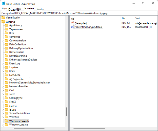 regedit windows search