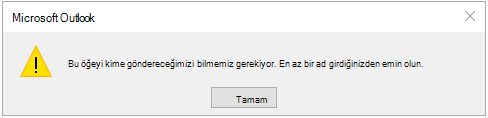 Görev hatası Bu öğenin kime gönderileceğini bilmemiz gerekiyor