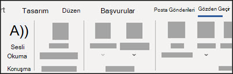 Gözden Geçir sekmesinden Sesli Okuma'yı seçin.