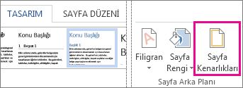 Sayfa Kenarlığı düğmesi