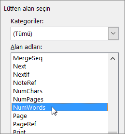 Alan iletişim kutusu