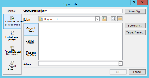 Var olan bir dosyaya köprü ekleme