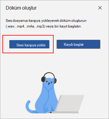 Sesi Karşıya Yükle'yi seç