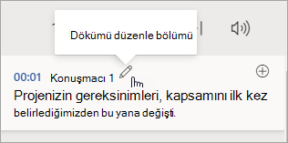 Dökümü düzenle bölümünü seç
