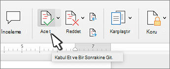Değişikliği kabul et düğmesi