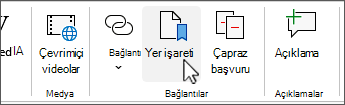 Klasik şeritte Yer İşareti düğmesi
