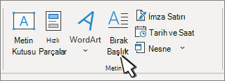 Büyük harf seçeneği Ekle sekmesindedir.