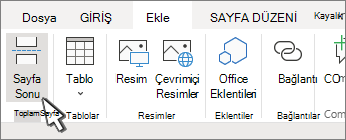 Sayfa sonu düğmesi