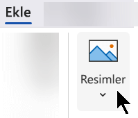Şeridin Ekle sekmesinde Ekle’yi ve ardından Resimler’i seçin.