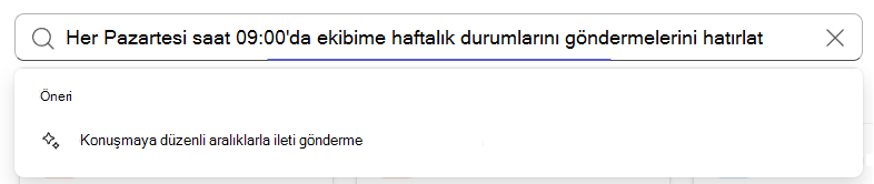 Arama kutusunda yapay zeka önerisi