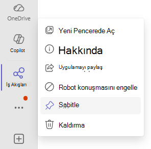 İş Akışları uygulamasını sabitleme