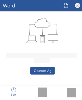 Microsoft Hesabınızla ya da Office 365 iş veya okul hesabınızla oturum açın.