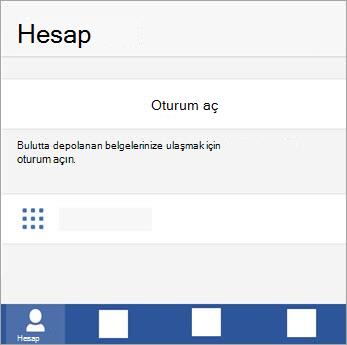 Microsoft Hesabınızla ya da Office 365 iş veya okul hesabınızla oturum açın.