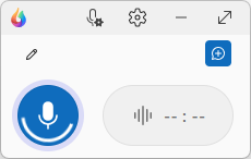 Dragon Copilot in compact view with dark microphone indicating recording in progress