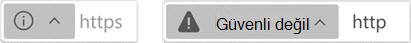 Güvenli olmayan web siteleri için gösterge
