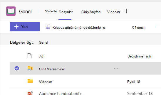 Sınıf malzemeleri