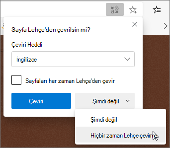 Hiçbir Zaman Çevirme'yi seçin