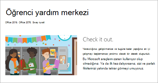 Okuldaki öğrencilerin çizimini içeren bir web sayfası