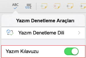 Yazım denetimini kapatma