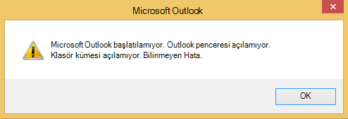 Hata iletisinin ekran görüntüsü