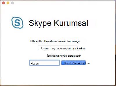 Toplantıya konuk olarak katılma
