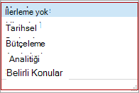 Modül Numarası için kullanılabilir seçenekler