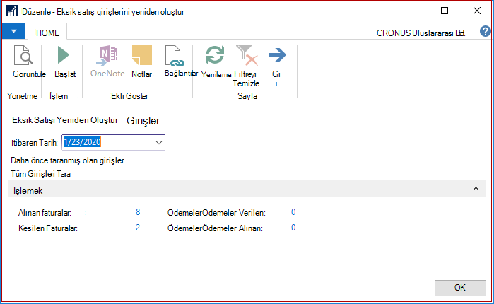 Eksik SII girişlerini düzenle, yeniden oluştur