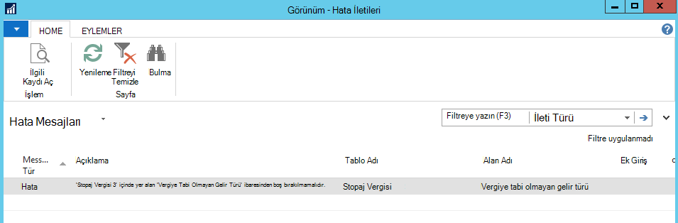 İlgili Kaydı Aç işlevinin ekran görüntüsü