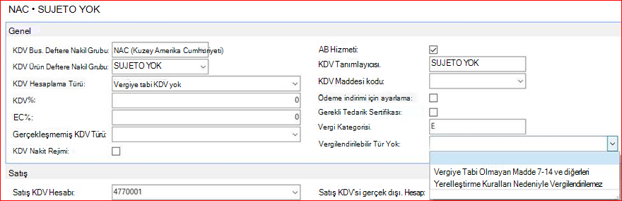 KDV Deftere Nakil Gruplarındaki SII bilgileri